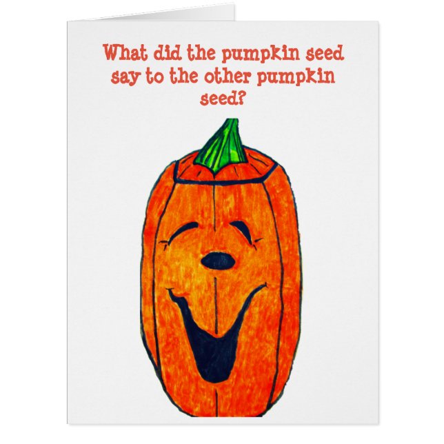 HALLOWEEN PUMPKIN SEED JOKE  CARDS (Front)