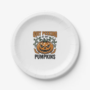 Halloween Pumpkin Shirt Vintage Engraving Joke_1 Paper Plates