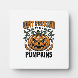 Halloween Pumpkin Shirt Vintage Engraving Joke_1 Plaque