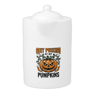 Halloween Pumpkin Shirt Vintage Engraving Joke_1 Teapot