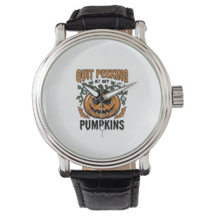 Halloween Pumpkin Shirt Vintage Engraving Joke_1 Watch