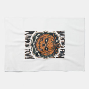 Halloween Pumpkin Shirt Vintage Jack O Lantern Tow Kitchen Towel