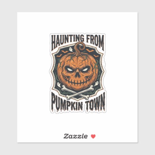 Halloween Pumpkin Shirt Vintage Jack O Lantern Tow Sticker