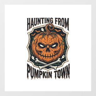 Halloween Pumpkin Shirt Vintage Jack O Lantern Tow Window Cling