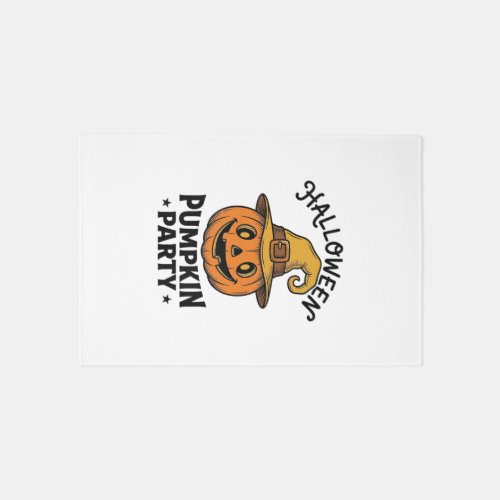 Halloween Pumpkin Shirt Vintage Witch Hat Fun_1 Rug