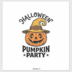 Halloween Pumpkin Shirt Vintage Witch Hat Fun_1 Sticker