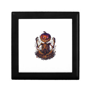 Halloween Pumpkin Skeleton Magic Portal Flames_1 Gift Box