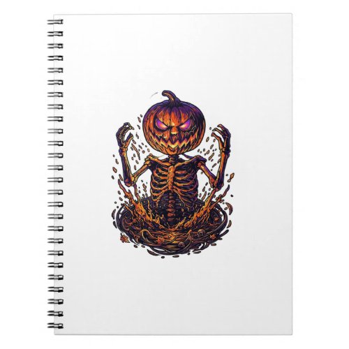 Halloween Pumpkin Skeleton Magic Portal Flames_1 Notebook