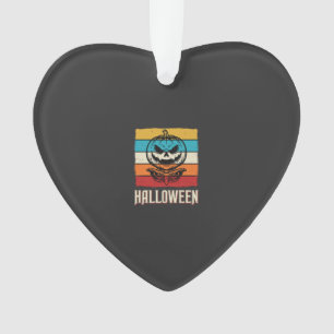 Halloween Pumpkin Skull Retro Vintage Ornament