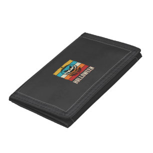 Halloween Pumpkin Skull Retro Vintage Trifold Wallet