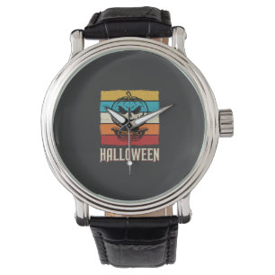 Halloween Pumpkin Skull Retro Vintage Watch