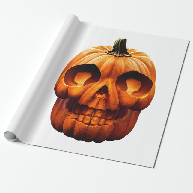 halloween pumpkin skull wrapping paper (Unrolled)