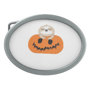 Halloween Pumpkin Sloth Classic T-Shirt Belt Buckle