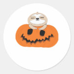 Halloween Pumpkin Sloth Classic T-Shirt Classic Round Sticker