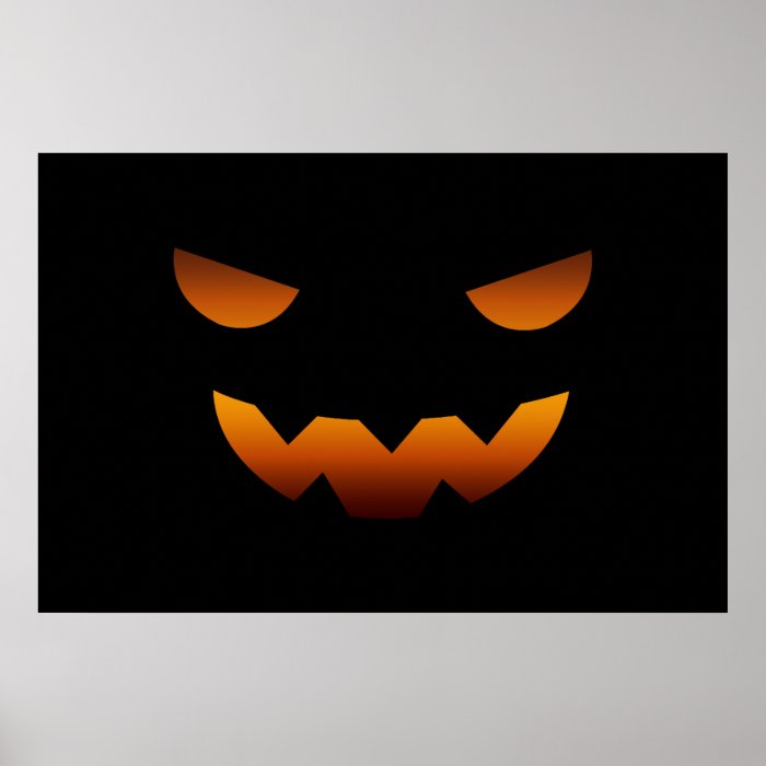 Halloween pumpkin smiley face poster