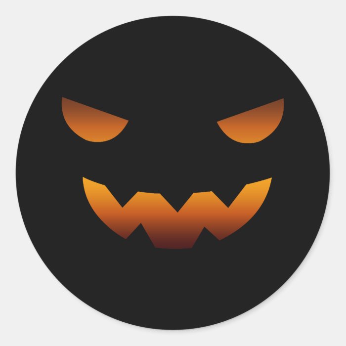 Halloween pumpkin smiley face round stickers