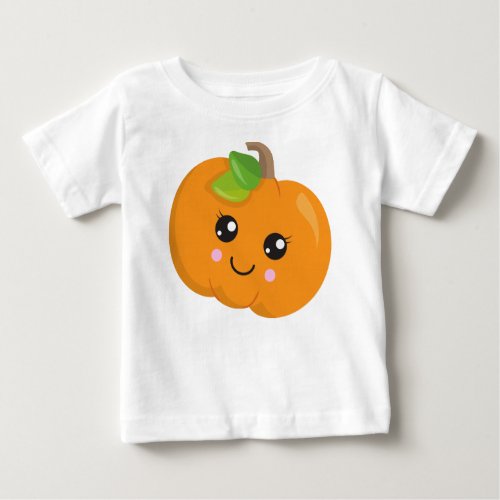 Halloween Pumpkin Smiling Pumpkin Trick Or Treat Baby T_Shirt