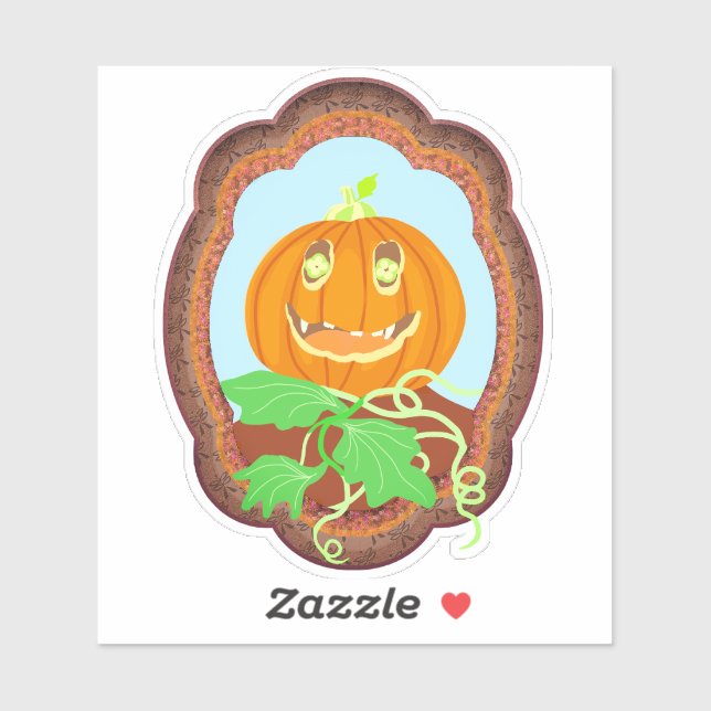 Halloween pumpkin smiling whimsical and spooky sticker (Sheet)