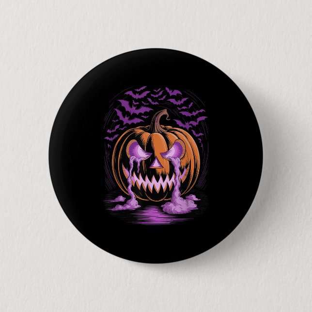 Halloween Pumpkin Soky Season Bats  Button (Front)