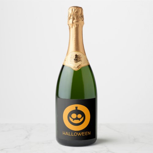 Halloween Pumpkin                Sparkling Wine Label