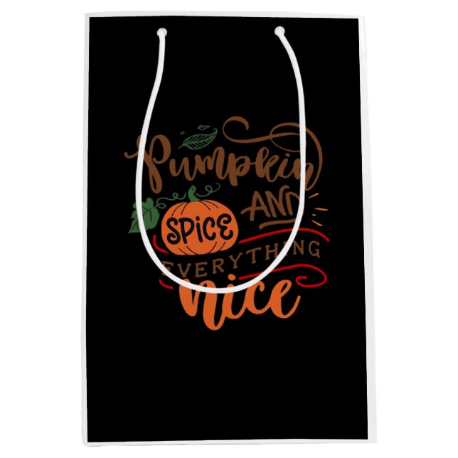 Halloween Pumpkin Spice And Everything Nice Medium Gift Bag (Front)
