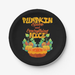 Halloween Pumpkin Spice And Everything Nice Paper Plates