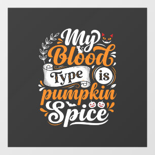 Halloween Pumpkin Spice Blood Type Retro Typograph Floor Decals