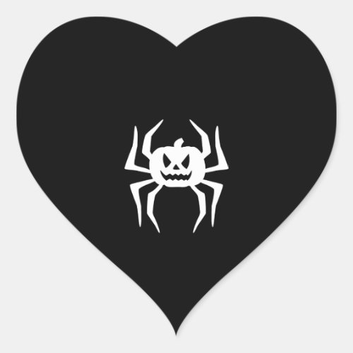 Halloween Pumpkin Spider Halloween Graphic Heart Sticker