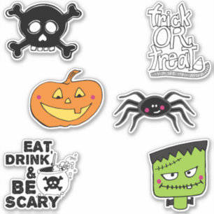 Halloween Pumpkin Spider Sticker