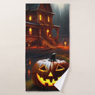 Halloween/pumpkin/spooky/fall bath towel