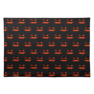 Halloween Pumpkin Spooky Scary Horror Orange Cloth Placemat