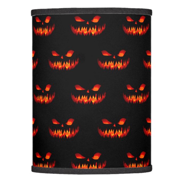 Halloween Pumpkin Spooky Scary Horror Orange Lamp Shade (Front)