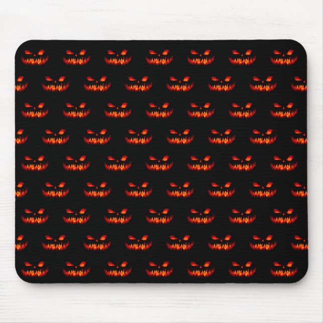 Halloween Pumpkin Spooky Scary Horror Orange Mouse Pad (Front)
