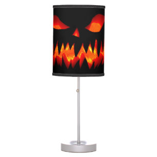 Halloween Pumpkin Spooky Scary Horror Orange Table Lamp