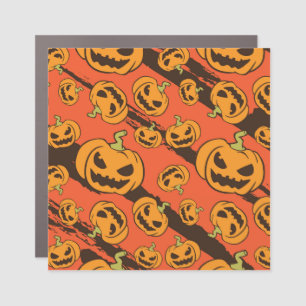 Halloween Pumpkin: Spooky Seamless Pattern Car Magnet