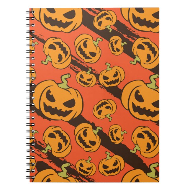 Halloween Pumpkin: Spooky Seamless Pattern Notebook (Front)
