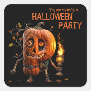 Halloween Pumpkin Square Sticker