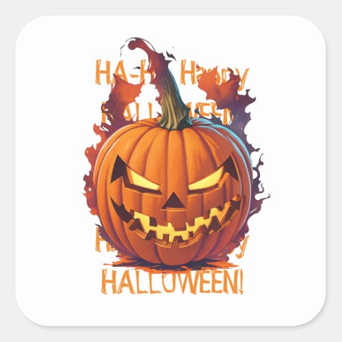 Halloween Pumpkin Square Sticker
