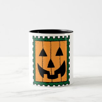 HALLOWEEN PUMPKIN STAMP Two-Tone COFFEE MUG