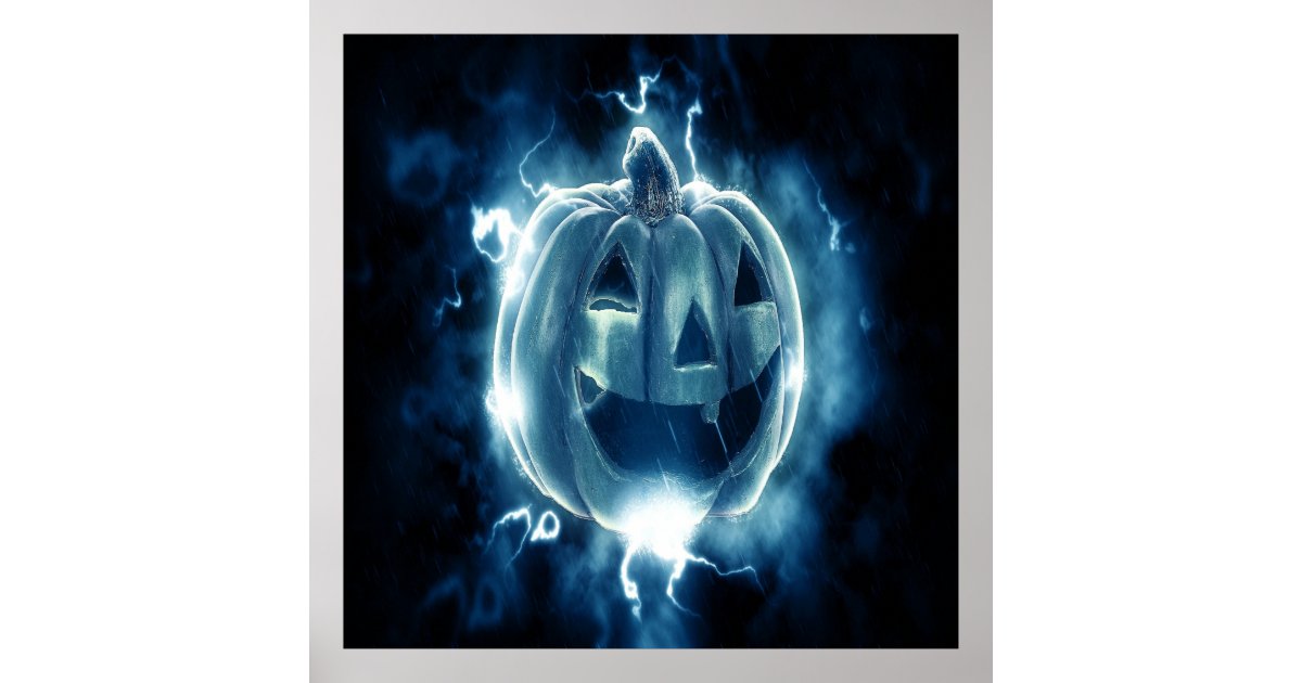 Halloween Pumpkin Steam Wallpaper Design Poster | Zazzle