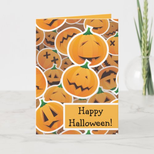 Halloween pumpkin stickters card