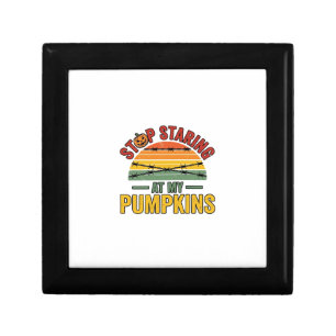 Halloween Pumpkin Stop Staring Funny Vintage_1 Gift Box