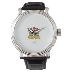 Halloween Pumpkin Stop Staring Funny Vintage_1 Watch