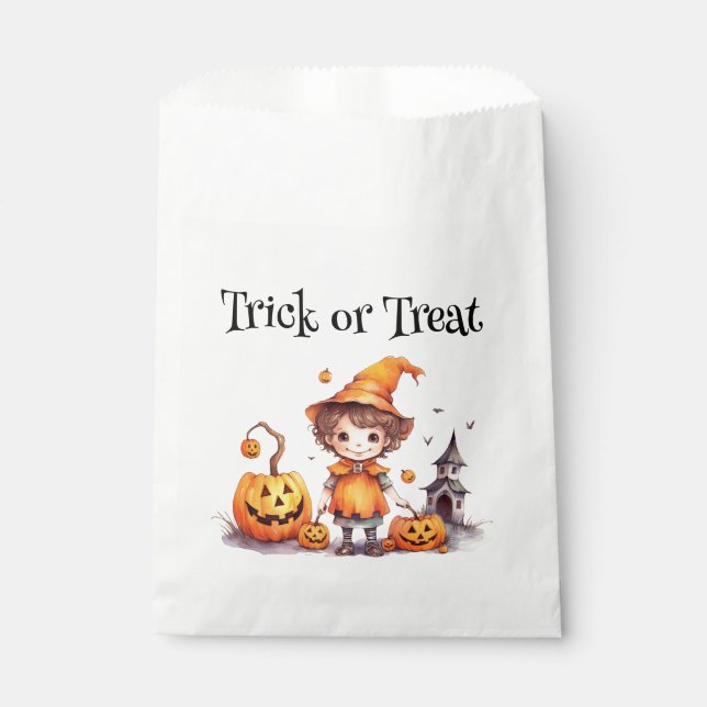 Halloween Pumpkin Sweet Treats - Favor Bags  (Front)