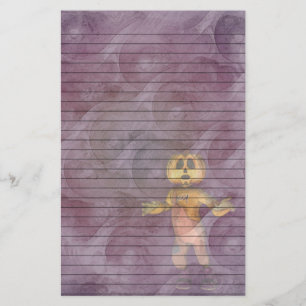 Halloween Pumpkin Swirls stationery-optional lines Stationery