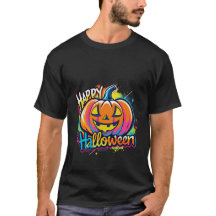 Halloween Pumpkin T-Shirt Colorful Happy Hallowen