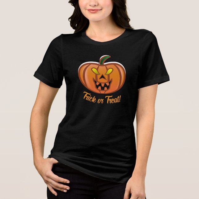 Halloween Pumpkin T-Shirt Tri-Blend Shirt (Front)