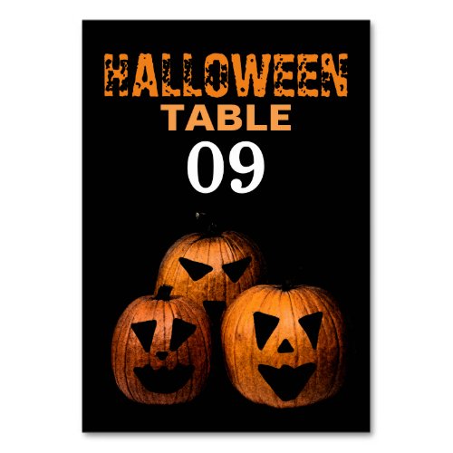 Halloween Pumpkin Table Number