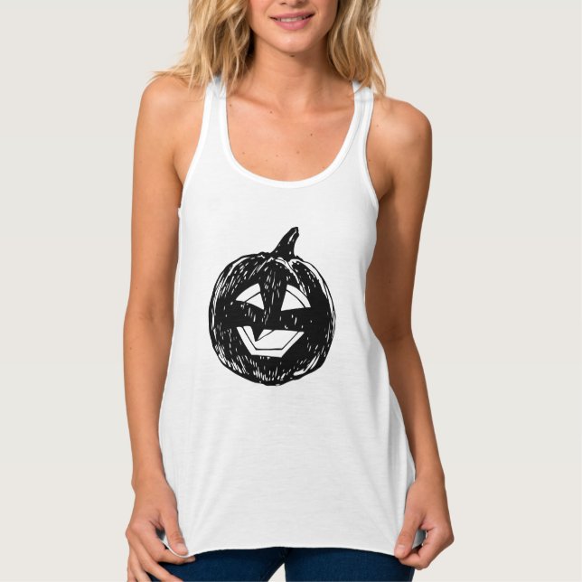 Halloween pumpkin tank top (Front)