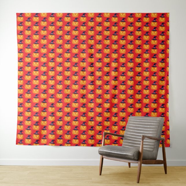 halloween pumpkin tapestry (In Situ (Horizontal))
